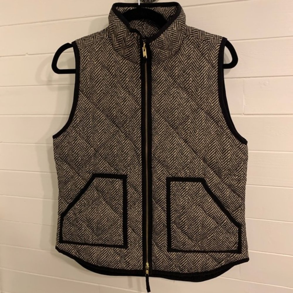 NWOT J. Crew Quilted Herringbone Vest S